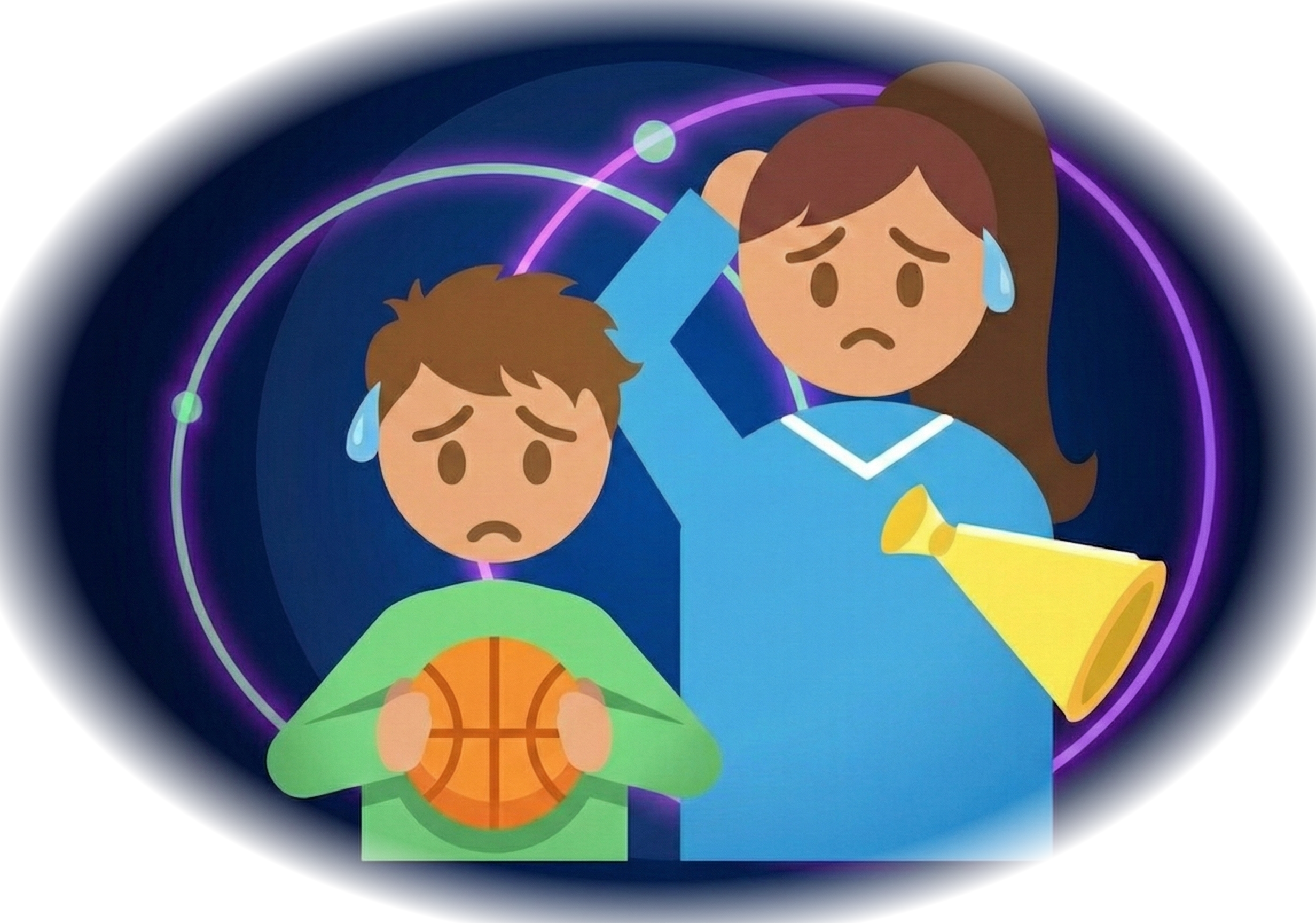 困っている選手と保護者